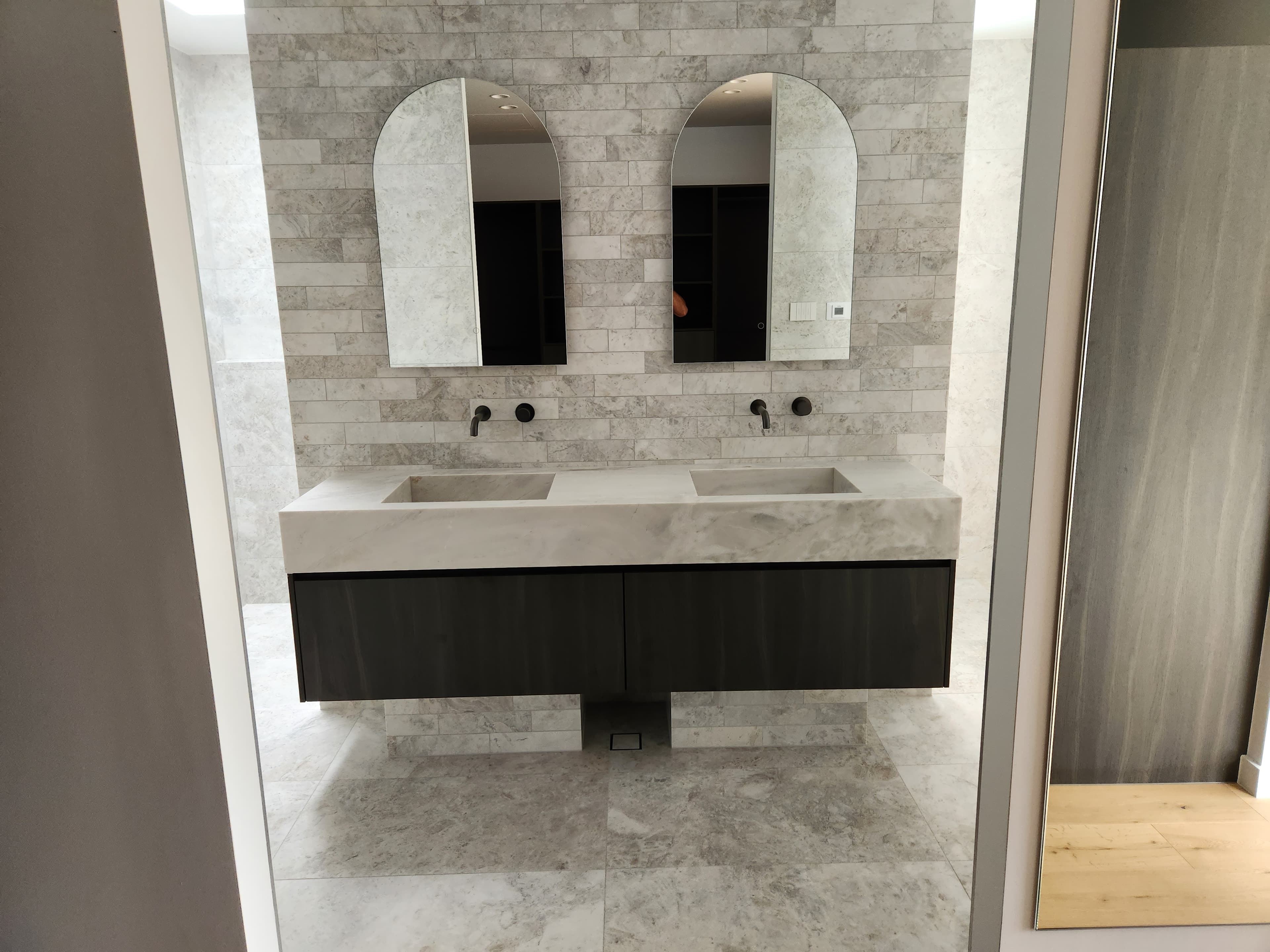 Bathroom renovation plumbing completed by Aqua First Plumbing in the Hills District